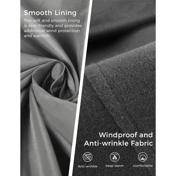 Women's Double Breasted Pea Coat Winter Mid-Long Trench Coat with Belt - Picture 6 of 6